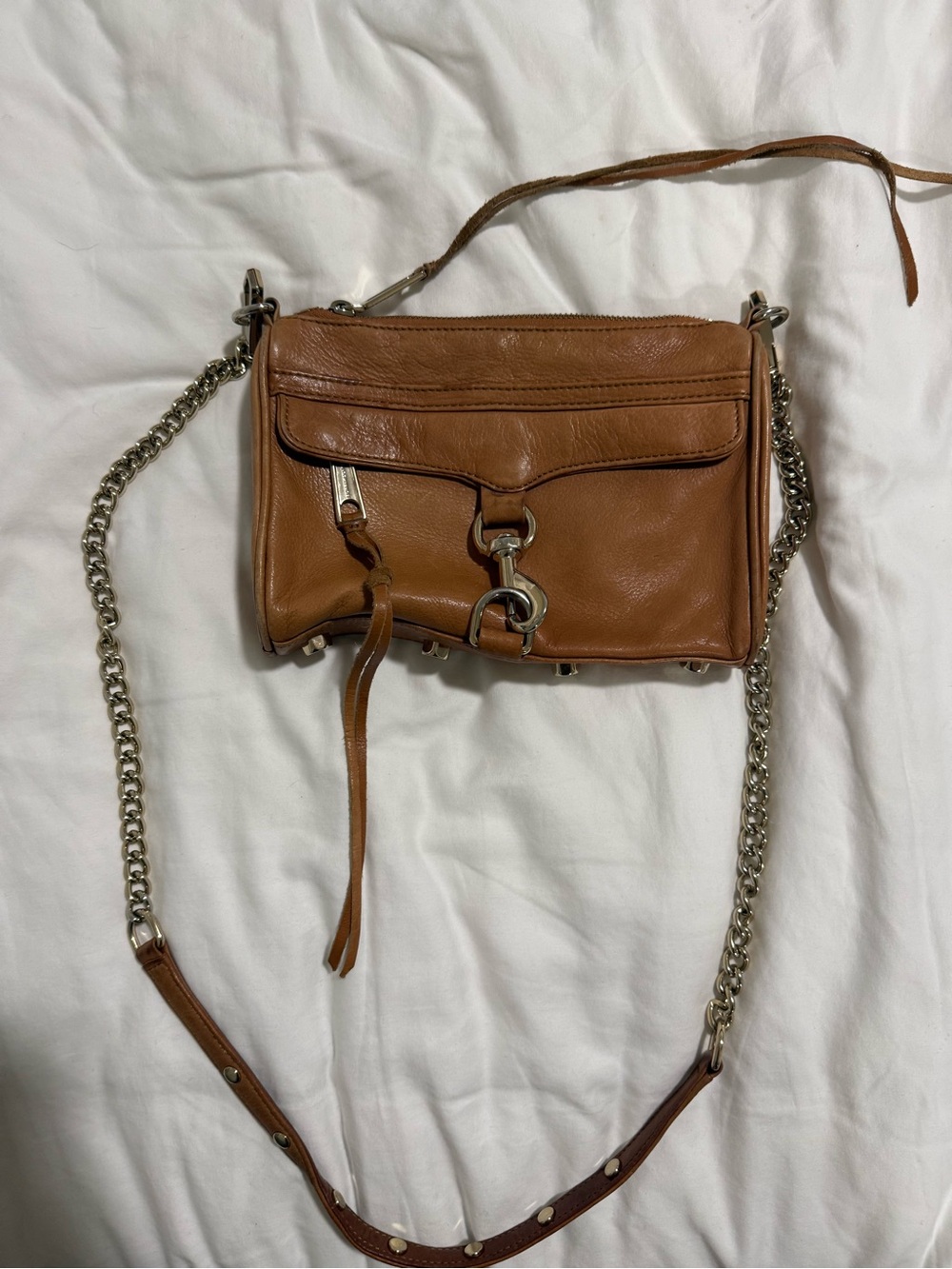Rebecca Minkoff Chestnut Brown Leather Mini MAC Crossbody